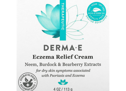 DERMA E CRÈME SOULAGEMENT ECZÉMA 113G