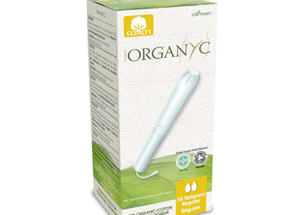 Tampons en coton biologique Organyc avec applicateur en carton - Régulier | 16 tampons