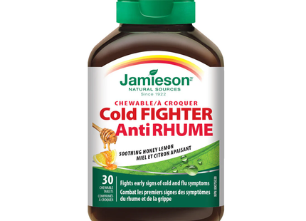 Jamieson Chewable Cold Fighter, Soothing Honey Lemon | 30 Tablets