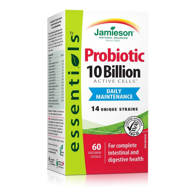 Jamieson - Entretien quotidien 10 milliards de probiotiques | 60 gélules végétariennes