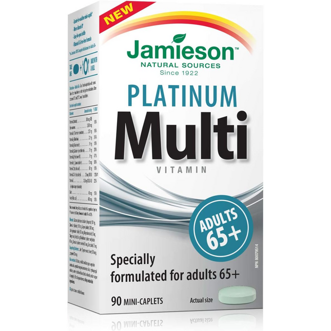 Jamieson - Multivitamine Platine - Adultes 65+ | 90 mini-caplets
