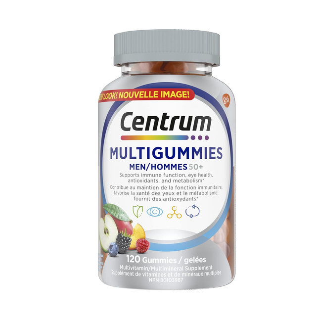 Centrum - Adultes 50+ Multigummies - Cerise, Baie et Orange | 130 gommes