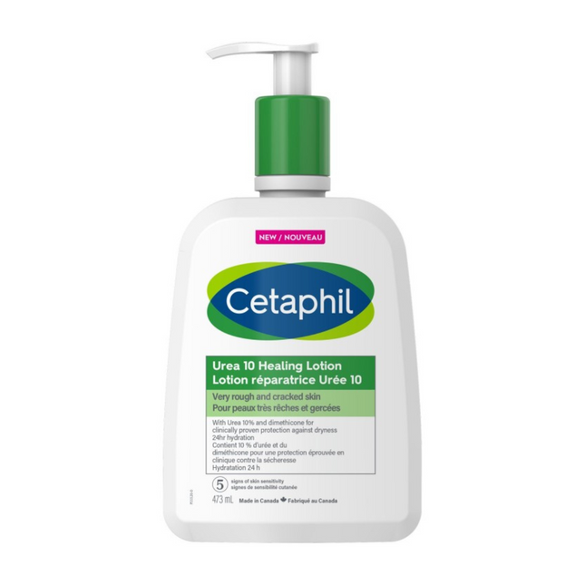 Cetaphil - Lotion cicatrisante à l'urée 10 pour peaux très rugueuses et craquelées | 473 ml