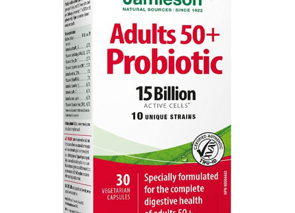 Jamieson - Adults 50+ 15 Billion Probiotic | 30 Vegetarian Capsules