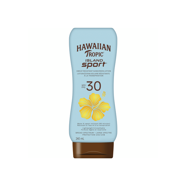 Hawaiian Tropic - Lotion écran solaire résistante à la transpiration Island Sport - SPF 30 | 240 ml