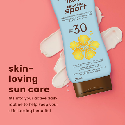 Hawaiian Tropic - Lotion écran solaire résistante à la transpiration Island Sport - SPF 30 | 240 ml