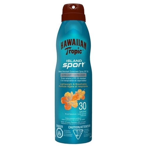 Hawaiian Tropic - Island Sport - Sweat Resistant Sunscreen Spray - Ultra Light - SPF 30 | 170 g