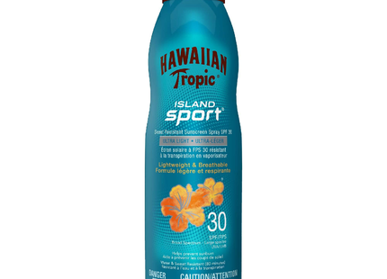 Hawaiian Tropic - Island Sport - Spray écran solaire résistant à la transpiration - Ultra léger - SPF 30 | 170g 