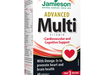 Jamieson - Multivitamines avancées - Plus soutien cardiovasculaire et cognitif | 60 gélules