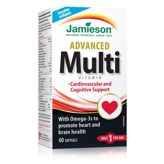 Jamieson - Multivitamines avancées - Plus soutien cardiovasculaire et cognitif | 60 gélules