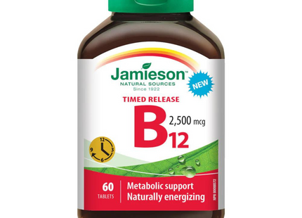 Jamieson - B12, 2500mcg, Timed Release | 60 Tablets
