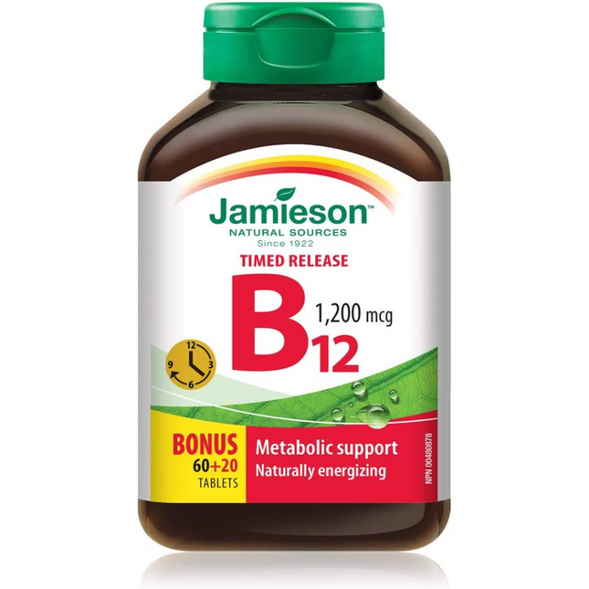 Jamieson - B12 5000mcg Timed Release | 45 Tablets
