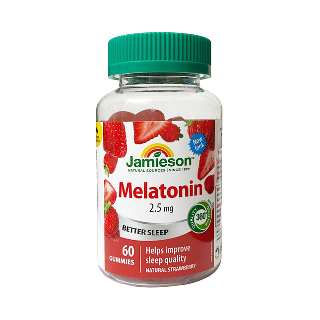 Jamieson - Melatonin Gummies , Natural Strawberry | 60 Vegetarian Gummies