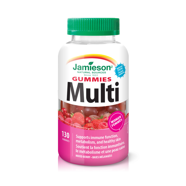 Jamieson - Multi Gummies pour femme - Baie | 130 bonbons gélifiés entièrement naturels