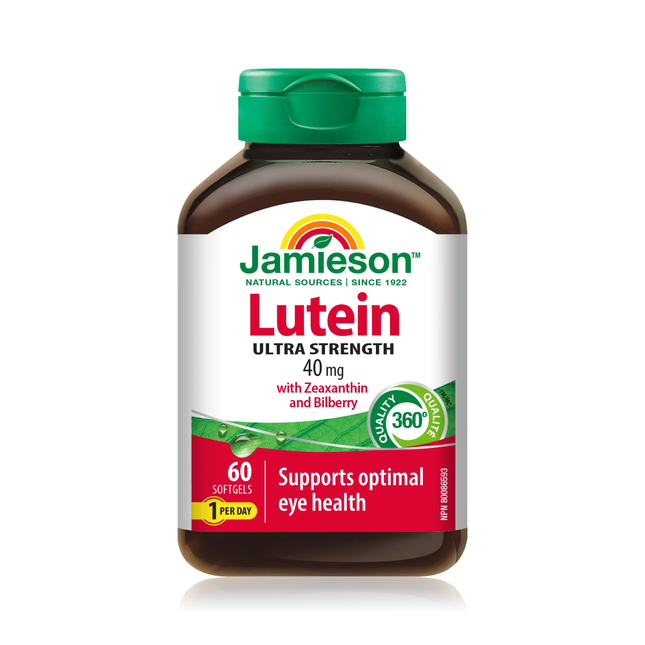 Jamieson - Ultra Strength Lutein 40mg with Zeaxanthin & Bilberry | 60 Softgels