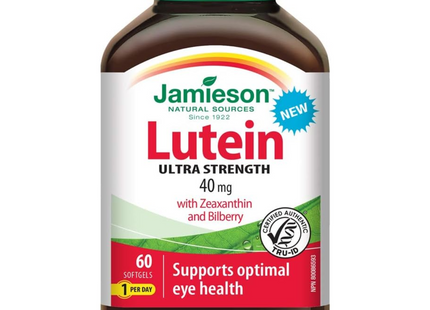 Jamieson - Ultra Strength Lutein 40mg with Zeaxanthin & Bilberry | 60 Softgels