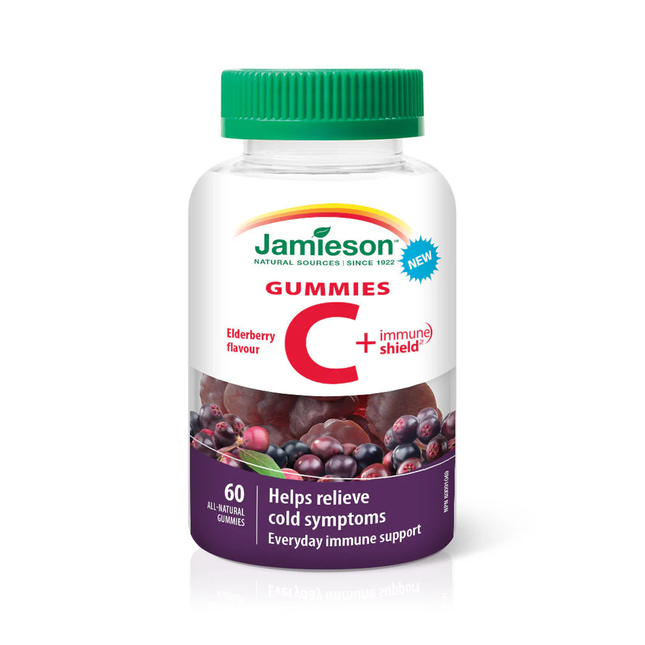 Jamieson - Vitamine C + bouclier immunitaire | 60 bonbons gélifiés