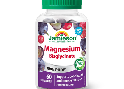 Jamieson - Magnesium Gummies, Cranberry Grape | 60 Gummies