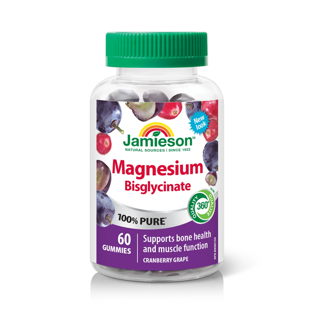 Jamieson - Magnesium Gummies, Cranberry Grape | 60 Gummies