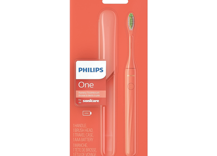 Philips - One by Sonicare Battery Electric Toothbrush, Coral