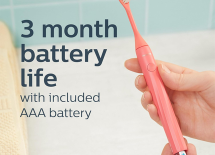 Philips - One by Sonicare Battery Electric Toothbrush, Coral