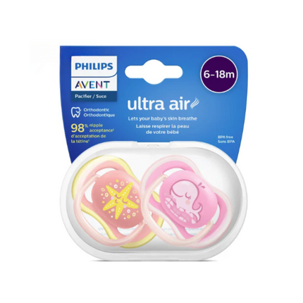 Philips - AVENT Utra Air Pacifiers 6-18 Months | 2 Count