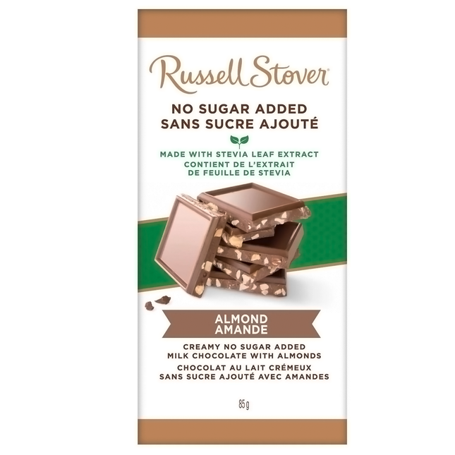 Russel Stover - No Sugar Added Creamy Milk Chocolate - Almond | 85 g