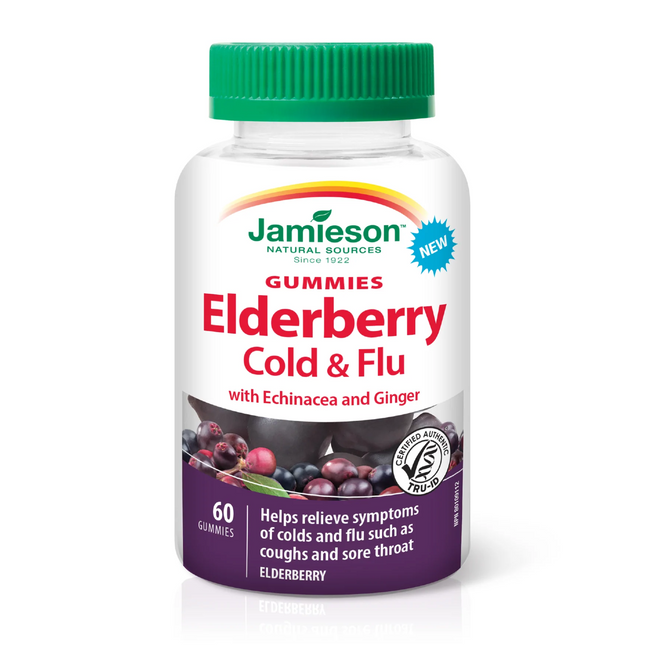 Jamieson - Cold & Flu Gummies - Elderberry | 60 Gummies