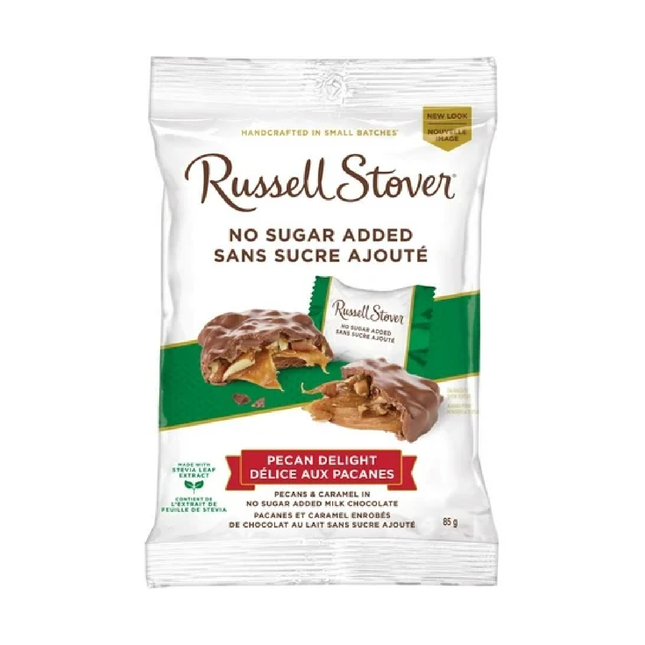 Russell Stover No Sugar Added - Milk Chocolate Pecan Delights | 85 g