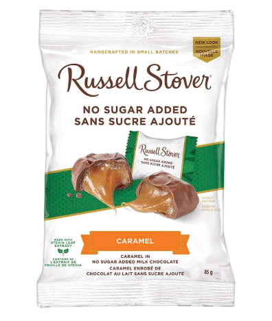 Russell Stover sans sucre ajouté - Caramel dans du chocolat au lait | 85g