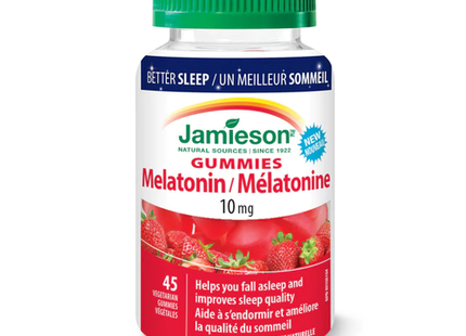 Jamieson - Melatonin Gummies 10 mg - Natural Strawberry Flavour | 45 Veg Gummies