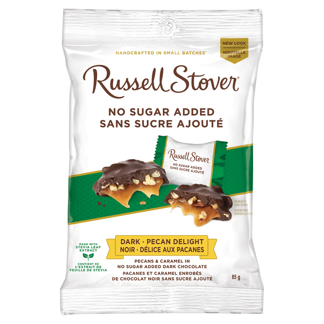 Russel Stover - No Sugar Added Dark Chocolate - Pecans & Caramel | 85 g