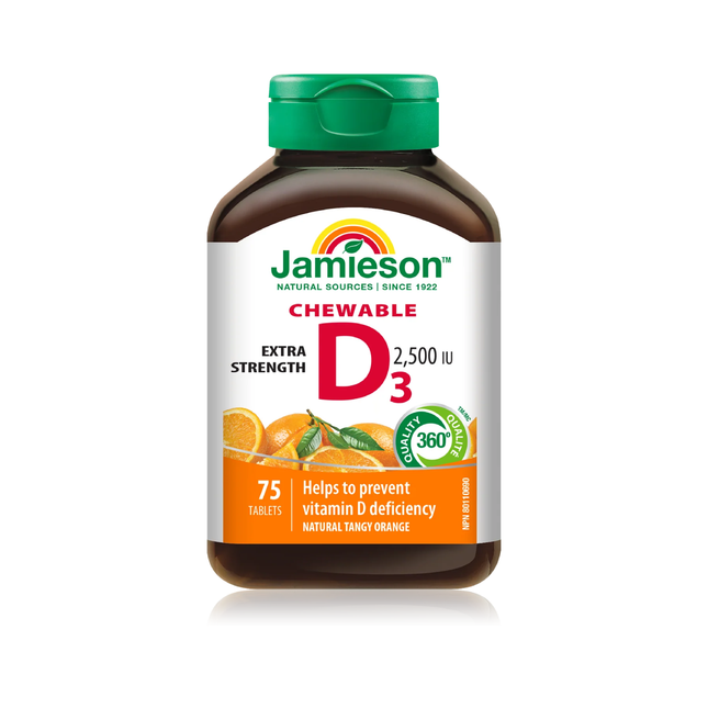 Jamieson - Vitamine D3 2500 UI Orange | 75 Gélules molles
