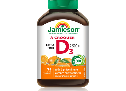 Jamieson - Vitamine D3 2500 UI Orange | 75 Gélules molles