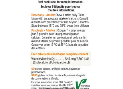 Jamieson - Vitamine D3 2500 UI Orange | 75 Gélules molles
