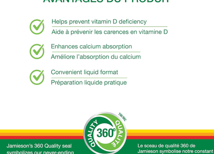 Jamieson - Vitamin D3 Liquid 2500 IU | 270 mL
