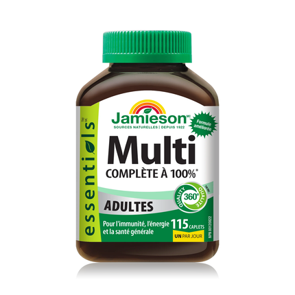 Jamieson - Multi 100% complet pour adultes | 115 comprimés
