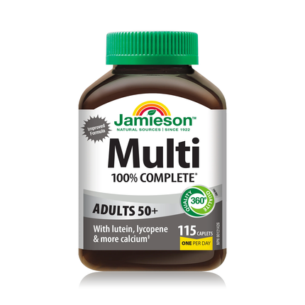Jamieson - Multivitamine complète à 100 % pour adultes de 50 ans et plus | 115 comprimés