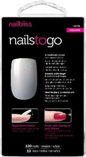 Nailbliss - Nails to Go - Square NTG01 | 120 Nails - 10 Sizes