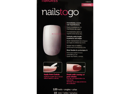 Nailbliss - Ongles à emporter - Carré NTG01 | 120 ongles - 10 tailles