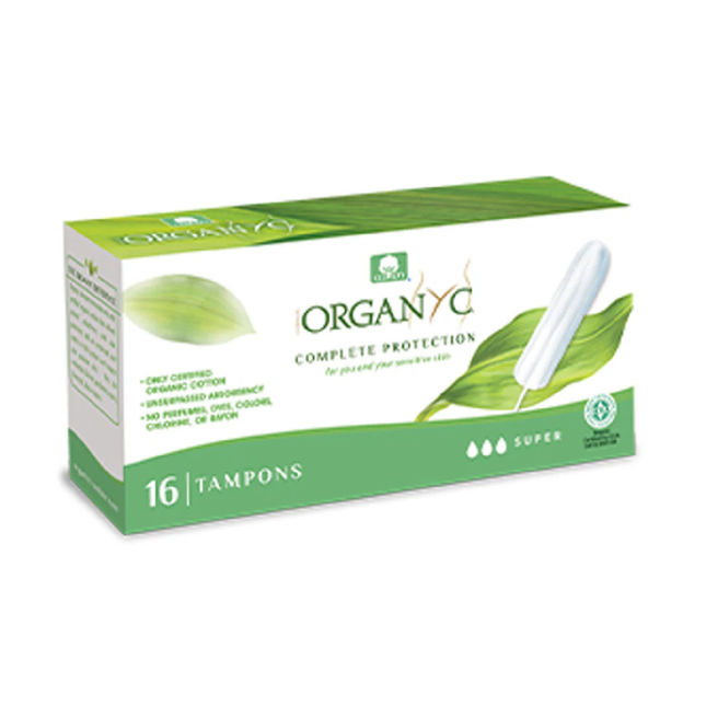 Tampons en coton biologique Organyc - Super | 16 tampons