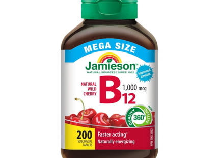 Jamieson - Vitamine B12 1000 mcg avec acide folique | 200 comprimés