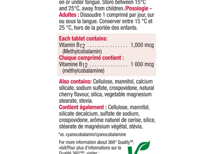 Jamieson - Vitamine B12 1000 mcg avec acide folique | 200 comprimés