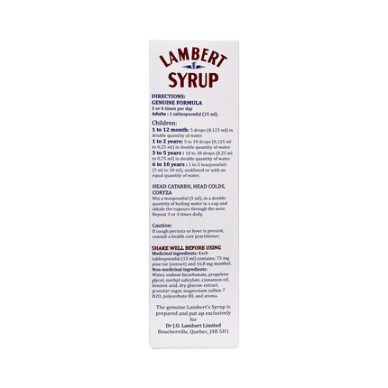 Sirop Lambert - Sirop contre la toux naturel | 250 ml