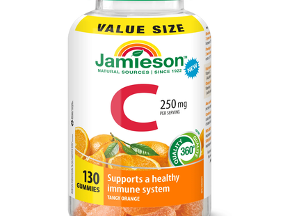 Jamieson - Vitamin C  250 mg Gummies, Tangy Orange | 130 Gummies