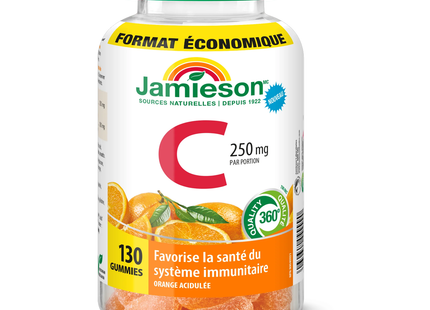 Jamieson - Vitamin C  250 mg Gummies, Tangy Orange | 130 Gummies