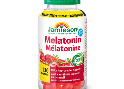 Jamieson - Mélatonine 2,5 MG - Arôme naturel de fraise | 130 gommes