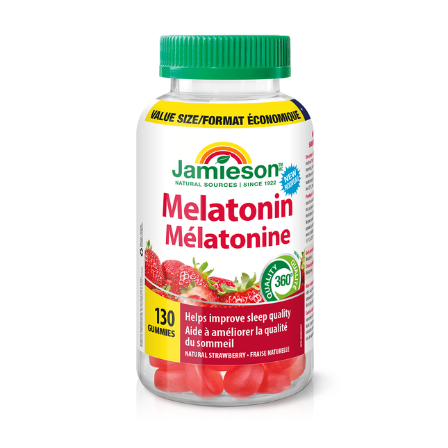 Jamieson - Mélatonine 2,5 MG - Arôme naturel de fraise | 130 gommes