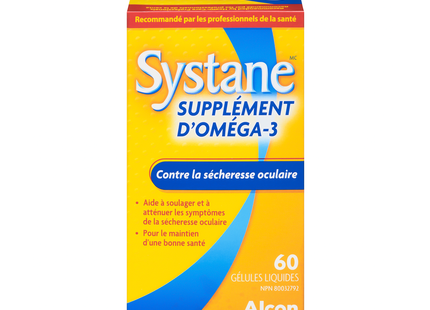 Systane - Supplément Oméga-3 pour les yeux secs | 60 gélules liquides