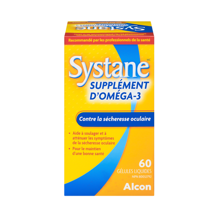 Systane - Supplément Oméga-3 pour les yeux secs | 60 gélules liquides